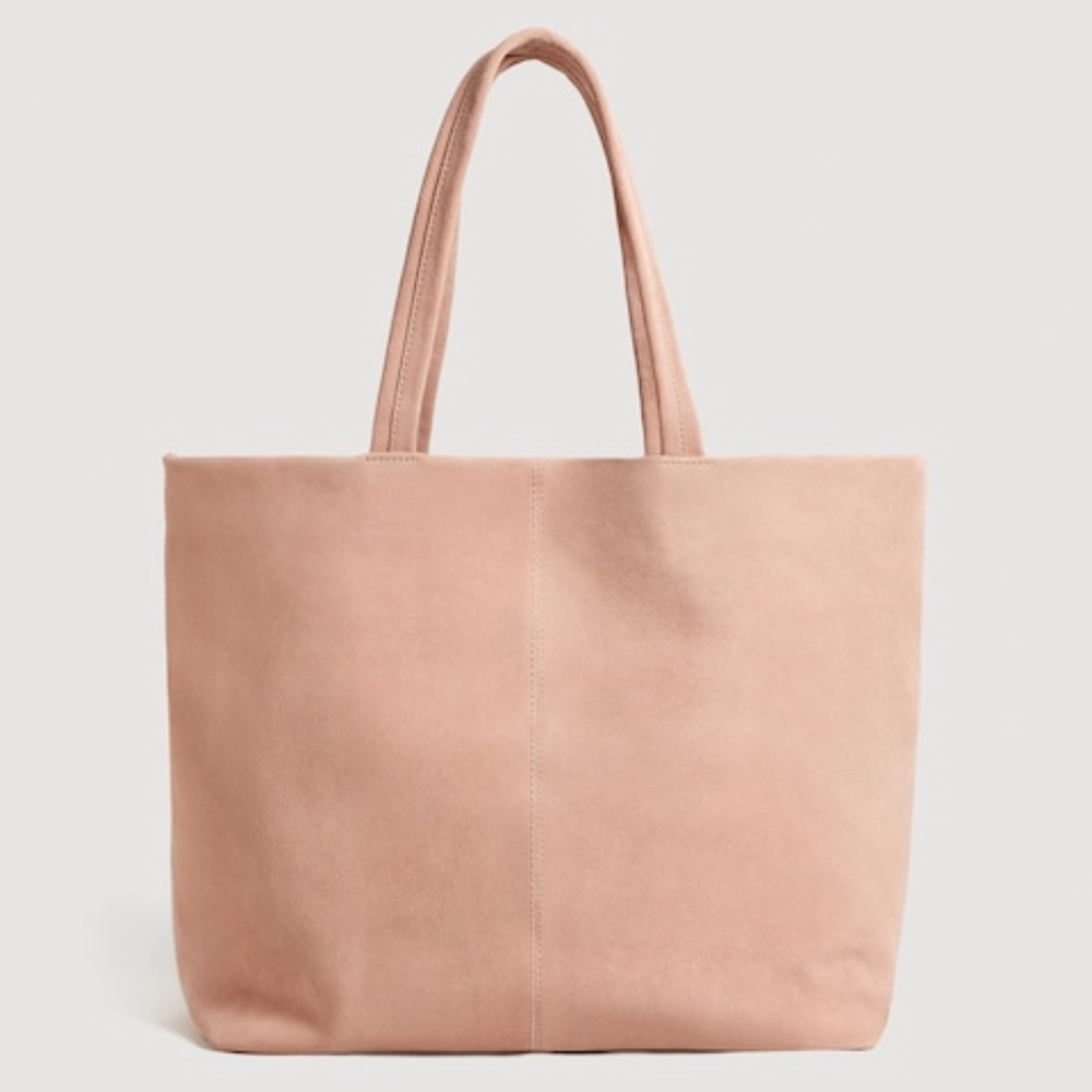 MANGO Leather shopper bag